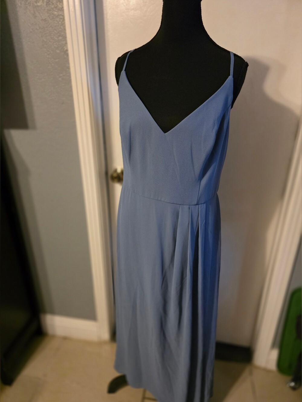 David's Bridal Light Blue Maxi Slip Dress